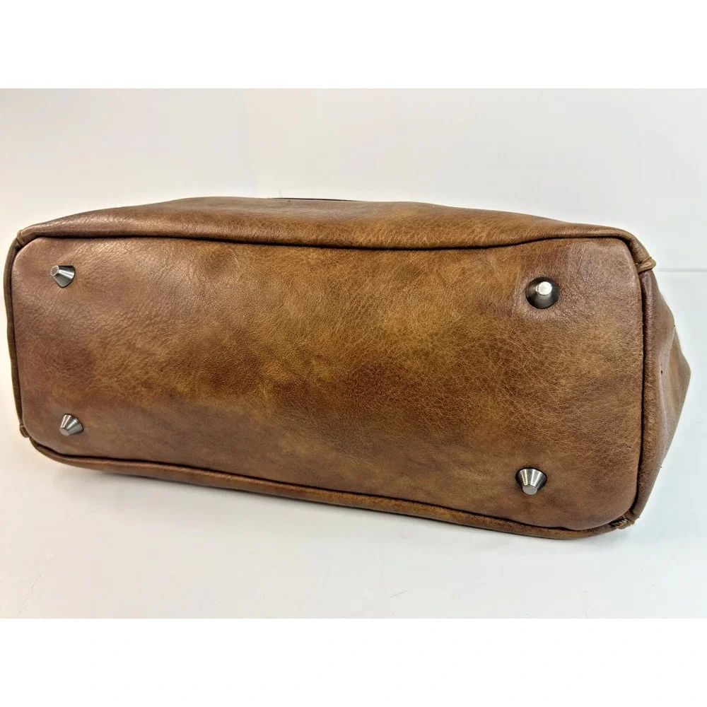 Wrangler Concealed Carrry Purse Tote Faux Leather Large Brown Pockets Full Zip